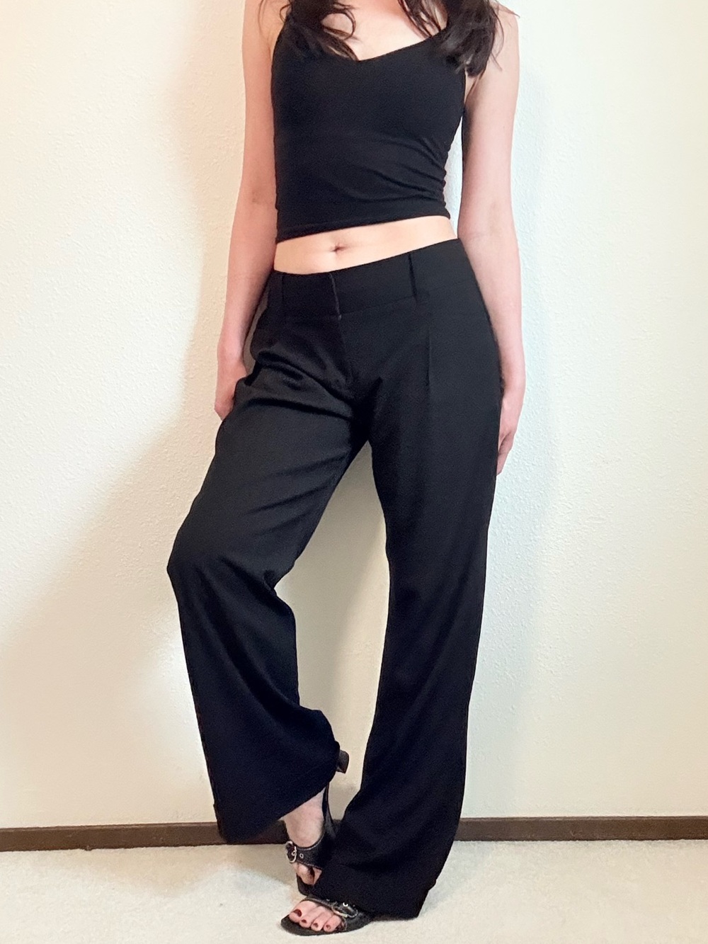 Y2K Old Navy Low Rise Wide Leg Trousers Minimalist Chic Office Siren